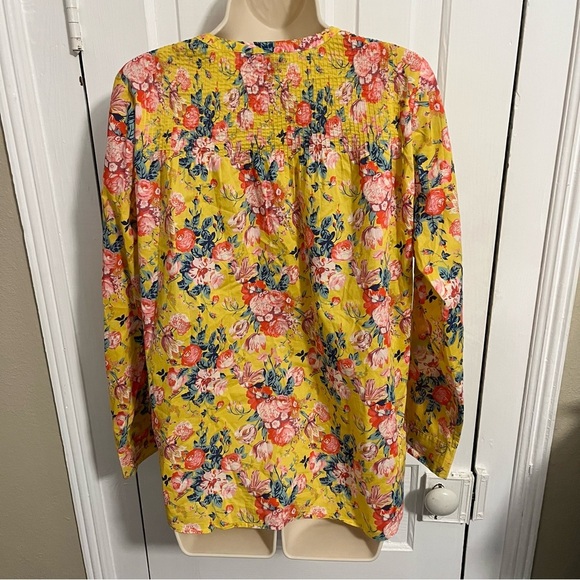 J. Crew Classic Popover Shirt Liberty Fabric Magical Bouquet Yellow Size 6 L2 - Picture 3 of 7